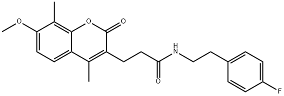 N-[2-(4-fluorophenyl)ethyl]-3-(7-methoxy-4,8-dimethyl-2-oxochromen-3-yl)propanamide Structural