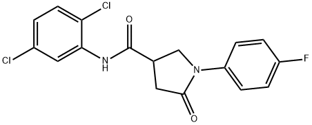 N-(2,5-dichlorophenyl)-1-(4-fluorophenyl)-5-oxopyrrolidine-3-carboxamide Structural
