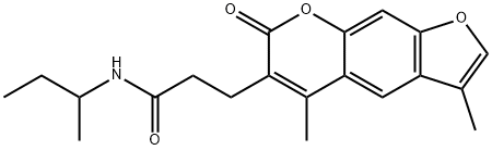 N-butan-2-yl-3-(3,5-dimethyl-7-oxofuro[3,2-g]chromen-6-yl)propanamide Structural