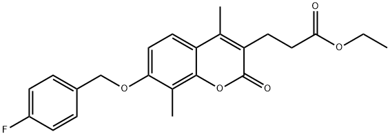 ethyl 3-[7-[(4-fluorophenyl)methoxy]-4,8-dimethyl-2-oxochromen-3-yl]propanoate Structural