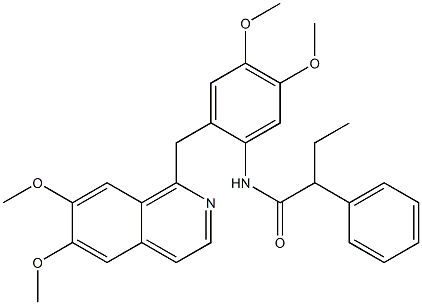 N-[2-[(6,7-dimethoxyisoquinolin-1-yl)methyl]-4,5-dimethoxyphenyl]-2-phenylbutanamide Structural