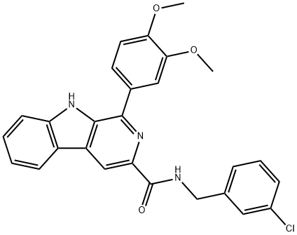 N-[(3-chlorophenyl)methyl]-1-(3,4-dimethoxyphenyl)-9H-pyrido[3,4-b]indole-3-carboxamide Structural