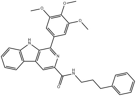N-(3-phenylpropyl)-1-(3,4,5-trimethoxyphenyl)-9H-pyrido[3,4-b]indole-3-carboxamide Structural