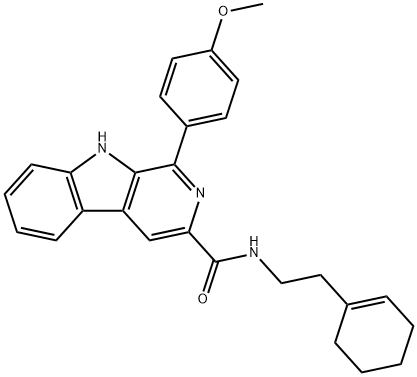 N-[2-(cyclohexen-1-yl)ethyl]-1-(4-methoxyphenyl)-9H-pyrido[3,4-b]indole-3-carboxamide Structural