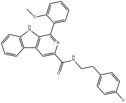 N-[2-(4-fluorophenyl)ethyl]-1-(2-methoxyphenyl)-9H-pyrido[3,4-b]indole-3-carboxamide Structural