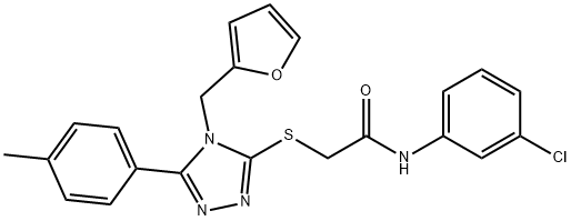 N-(3-chlorophenyl)-2-[[4-(furan-2-ylmethyl)-5-(4-methylphenyl)-1,2,4-triazol-3-yl]sulfanyl]acetamide Structural