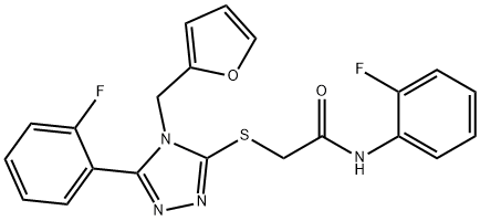 N-(2-fluorophenyl)-2-[[5-(2-fluorophenyl)-4-(furan-2-ylmethyl)-1,2,4-triazol-3-yl]sulfanyl]acetamide Structural