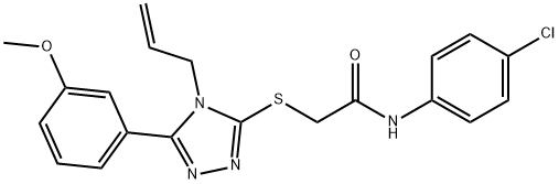 N-(4-chlorophenyl)-2-[[5-(3-methoxyphenyl)-4-prop-2-enyl-1,2,4-triazol-3-yl]sulfanyl]acetamide Structural