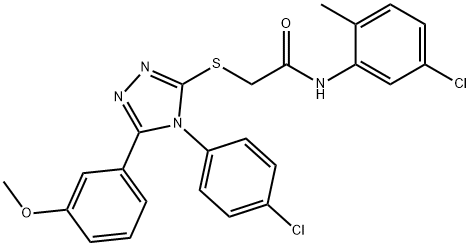 N-(5-chloro-2-methylphenyl)-2-[[4-(4-chlorophenyl)-5-(3-methoxyphenyl)-1,2,4-triazol-3-yl]sulfanyl]acetamide Structural