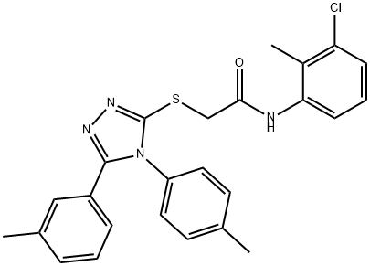 N-(3-chloro-2-methylphenyl)-2-[[5-(3-methylphenyl)-4-(4-methylphenyl)-1,2,4-triazol-3-yl]sulfanyl]acetamide Structural