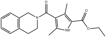 ethyl 4-(3,4-dihydro-1H-isoquinoline-2-carbonyl)-3,5-dimethyl-1H-pyrrole-2-carboxylate Structural