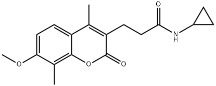 N-cyclopropyl-3-(7-methoxy-4,8-dimethyl-2-oxochromen-3-yl)propanamide Structural