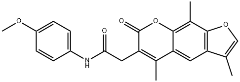 N-(4-methoxyphenyl)-2-(3,5,9-trimethyl-7-oxofuro[3,2-g]chromen-6-yl)acetamide Structural