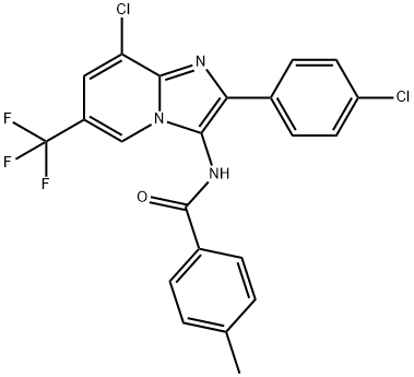 N-[8-chloro-2-(4-chlorophenyl)-6-(trifluoromethyl)imidazo[1,2-a]pyridin-3-yl]-4-methylbenzamide Structural