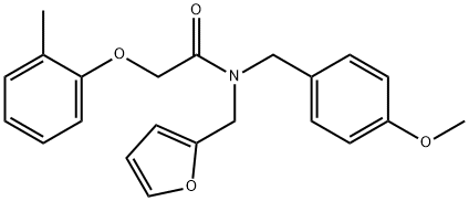 N-(furan-2-ylmethyl)-N-[(4-methoxyphenyl)methyl]-2-(2-methylphenoxy)acetamide Structural