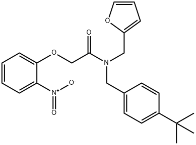 N-[(4-tert-butylphenyl)methyl]-N-(furan-2-ylmethyl)-2-(2-nitrophenoxy)acetamide Structural