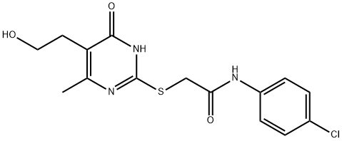 N-(4-chlorophenyl)-2-[[5-(2-hydroxyethyl)-6-methyl-4-oxo-1H-pyrimidin-2-yl]sulfanyl]acetamide Structural