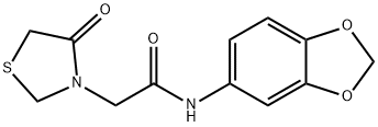 N-(1,3-benzodioxol-5-yl)-2-(4-oxo-1,3-thiazolidin-3-yl)acetamide Structural