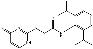 N-[2,6-di(propan-2-yl)phenyl]-2-[(6-oxo-1H-pyrimidin-2-yl)sulfanyl]acetamide Structural