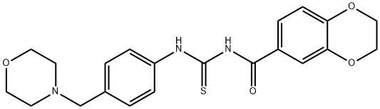N-[[4-(morpholin-4-ylmethyl)phenyl]carbamothioyl]-2,3-dihydro-1,4-benzodioxine-6-carboxamide Structural