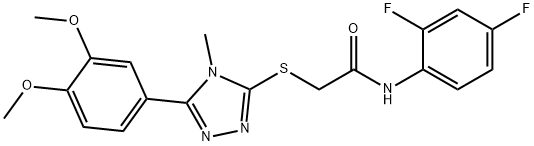 N-(2,4-difluorophenyl)-2-[[5-(3,4-dimethoxyphenyl)-4-methyl-1,2,4-triazol-3-yl]sulfanyl]acetamide Structural