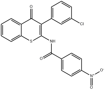 N-[3-(3-chlorophenyl)-4-oxothiochromen-2-yl]-4-nitrobenzamide Structural