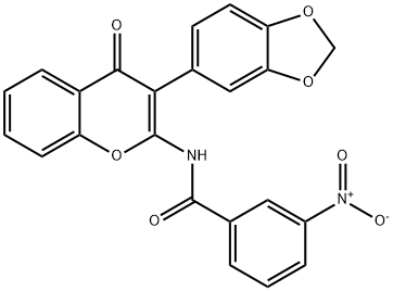 N-[3-(1,3-benzodioxol-5-yl)-4-oxochromen-2-yl]-3-nitrobenzamide Structural