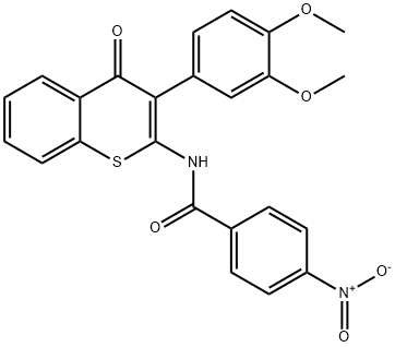 N-[3-(3,4-dimethoxyphenyl)-4-oxothiochromen-2-yl]-4-nitrobenzamide Structural