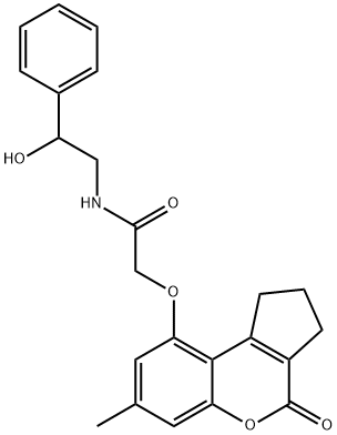 N-(2-hydroxy-2-phenylethyl)-2-[(7-methyl-4-oxo-2,3-dihydro-1H-cyclopenta[c]chromen-9-yl)oxy]acetamide Structural