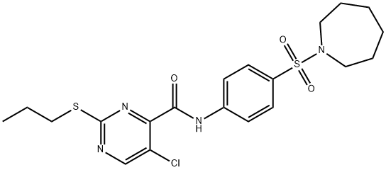N-[4-(azepan-1-ylsulfonyl)phenyl]-5-chloro-2-propylsulfanylpyrimidine-4-carboxamide Structural