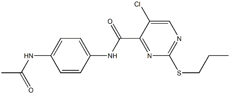 N-(4-acetamidophenyl)-5-chloro-2-propylsulfanylpyrimidine-4-carboxamide Structural