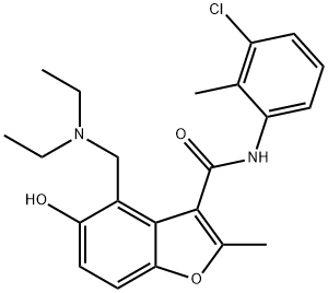 N-(3-chloro-2-methylphenyl)-4-(diethylaminomethyl)-5-hydroxy-2-methyl-1-benzofuran-3-carboxamide Structural
