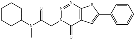 N-cyclohexyl-N-methyl-2-(4-oxo-6-phenylthieno[2,3-d]triazin-3-yl)acetamide Structural