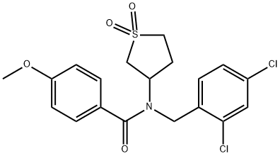 N-[(2,4-dichlorophenyl)methyl]-N-(1,1-dioxothiolan-3-yl)-4-methoxybenzamide Structural