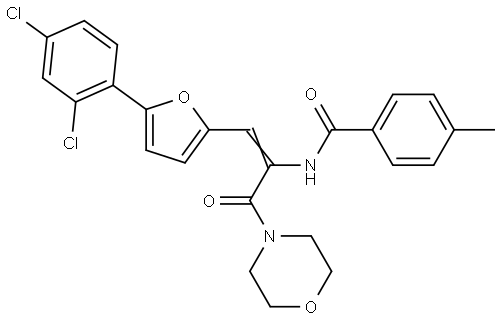 N-[(E)-1-[5-(2,4-dichlorophenyl)furan-2-yl]-3-morpholin-4-yl-3-oxoprop-1-en-2-yl]-4-methylbenzamide Structural