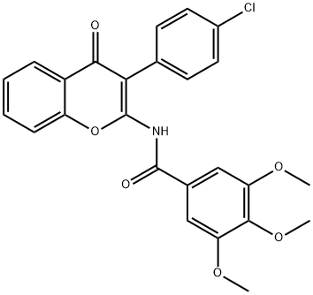 N-[3-(4-chlorophenyl)-4-oxochromen-2-yl]-3,4,5-trimethoxybenzamide Structural