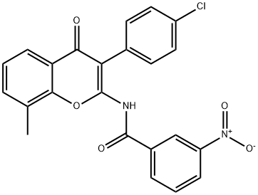 N-[3-(4-chlorophenyl)-8-methyl-4-oxochromen-2-yl]-3-nitrobenzamide Structural