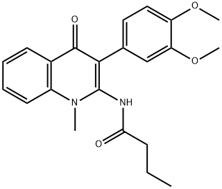 N-[3-(3,4-dimethoxyphenyl)-1-methyl-4-oxoquinolin-2-yl]butanamide Structural