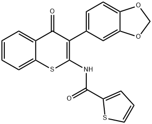 N-[3-(1,3-benzodioxol-5-yl)-4-oxothiochromen-2-yl]thiophene-2-carboxamide Structural