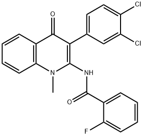 N-[3-(3,4-dichlorophenyl)-1-methyl-4-oxoquinolin-2-yl]-2-fluorobenzamide Structural