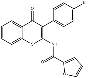 N-[3-(4-bromophenyl)-4-oxothiochromen-2-yl]furan-2-carboxamide Structural