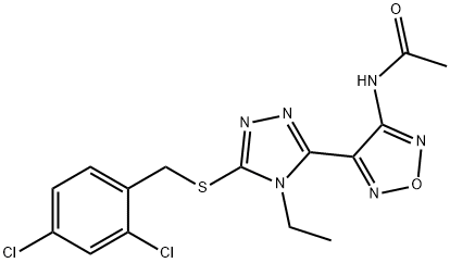 N-[4-[5-[(2,4-dichlorophenyl)methylsulfanyl]-4-ethyl-1,2,4-triazol-3-yl]-1,2,5-oxadiazol-3-yl]acetamide Structural