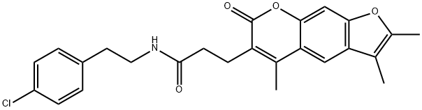 N-[2-(4-chlorophenyl)ethyl]-3-(2,3,5-trimethyl-7-oxofuro[3,2-g]chromen-6-yl)propanamide Structural