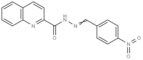 N-[(E)-(4-nitrophenyl)methylideneamino]quinoline-2-carboxamide Structural