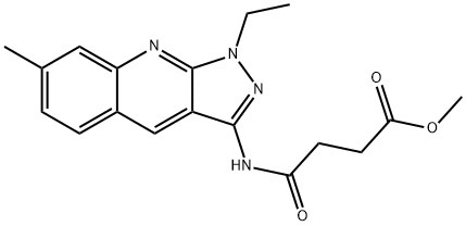 methyl 4-[(1-ethyl-7-methylpyrazolo[3,4-b]quinolin-3-yl)amino]-4-oxobutanoate Structural