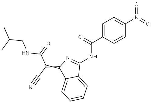 N-[(3Z)-3-[1-cyano-2-(2-methylpropylamino)-2-oxoethylidene]isoindol-1-yl]-4-nitrobenzamide Structural