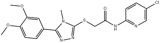 N-(5-chloropyridin-2-yl)-2-[[5-(3,4-dimethoxyphenyl)-4-methyl-1,2,4-triazol-3-yl]sulfanyl]acetamide Structural