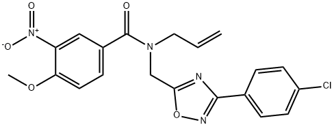 N-[[3-(4-chlorophenyl)-1,2,4-oxadiazol-5-yl]methyl]-4-methoxy-3-nitro-N-prop-2-enylbenzamide Structural