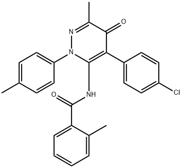 N-[4-(4-chlorophenyl)-6-methyl-2-(4-methylphenyl)-5-oxopyridazin-3-yl]-2-methylbenzamide Structural