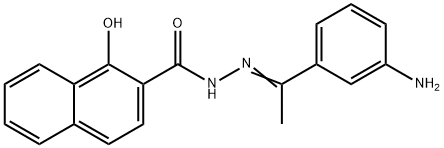 N-[(E)-1-(3-aminophenyl)ethylideneamino]-1-hydroxynaphthalene-2-carboxamide Structural